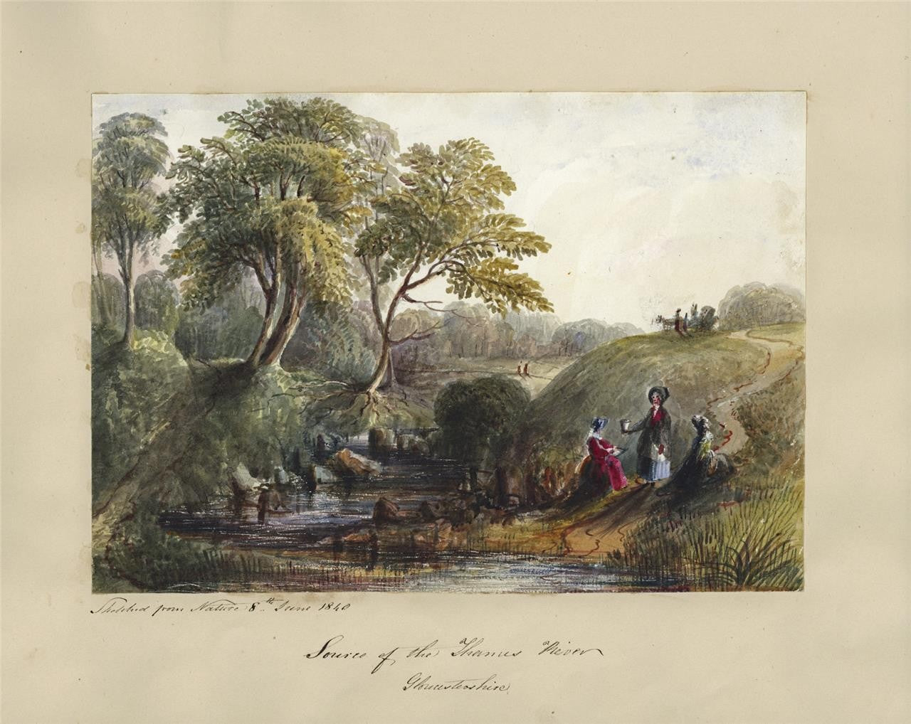 Mary Webster Watercolour Painting Source Of River Thames Gloucestershire 18405