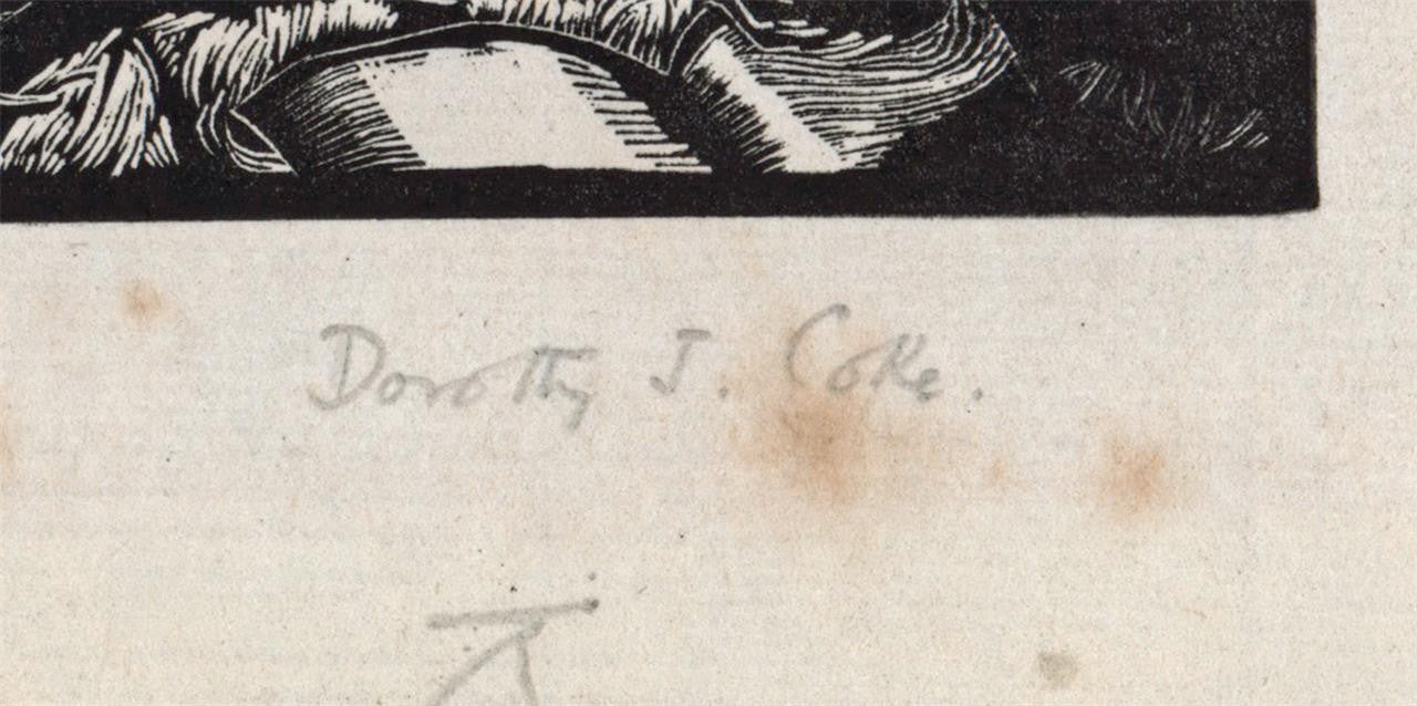 Dorothy Josephine Coke (1897-1979) Pencil Signed Woodcut - Badgeworth Valley2