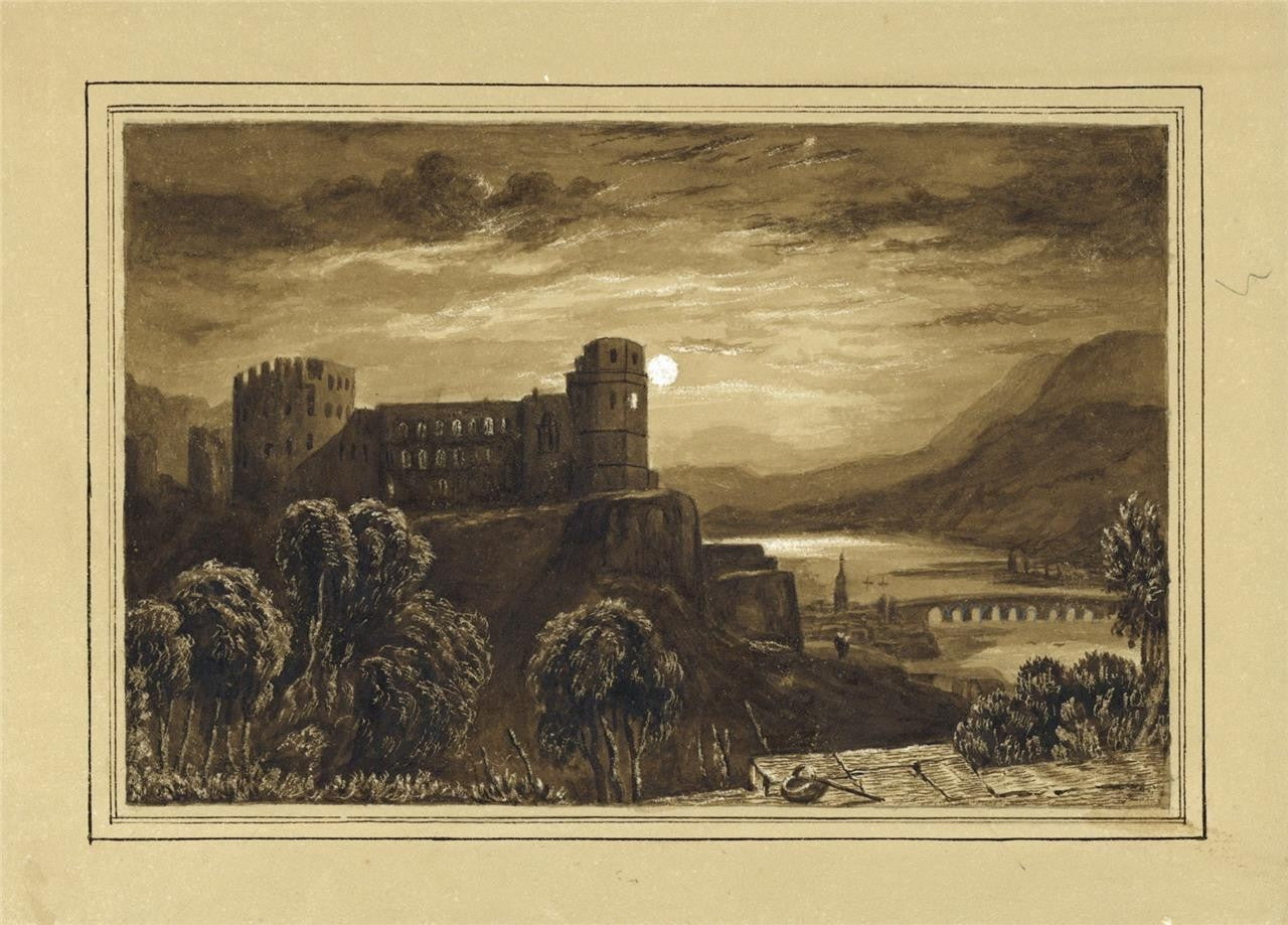 After Clarkson Stanfield Heidelberg Castle Watercolour Painting - 19th Century2