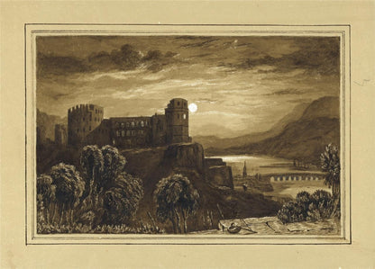 After Clarkson Stanfield Heidelberg Castle Watercolour Painting - 19th Century2