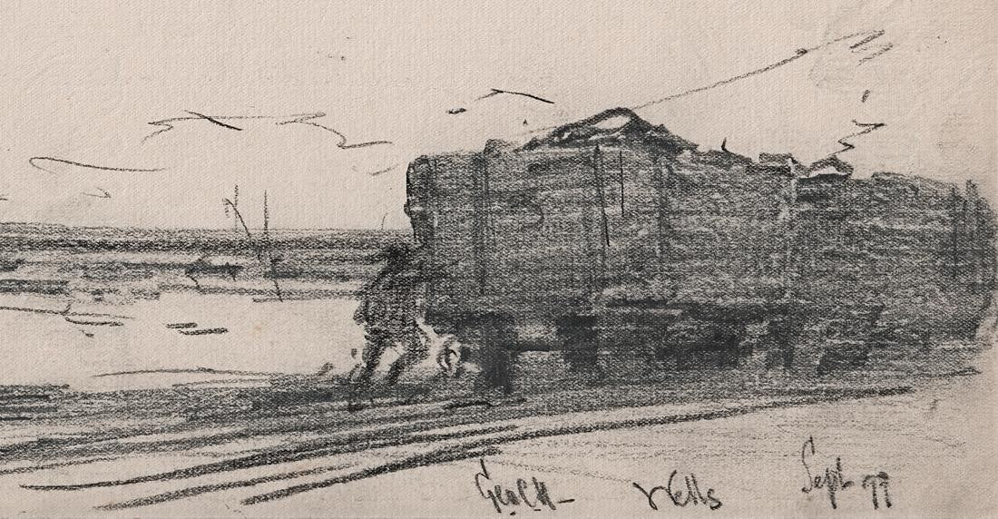 George Charles Haite (1855-1924) Pencil Drawing 1899 Wells-Next-The-Sea6