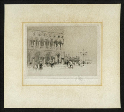 William Walcot (1874-1943) Pencil Signed Etching - The Doge's Palace Venice1