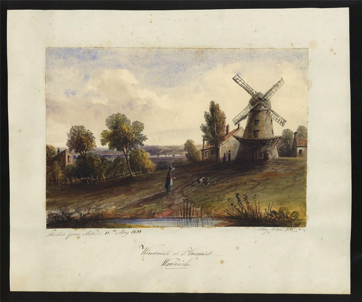 Mary Webster Watercolour Painting Plumstead Woolwich - Greenwich - London 18381
