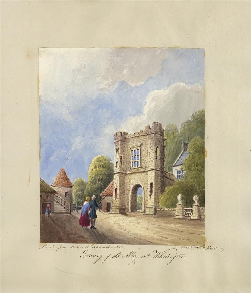 Mary Webster (1794-1883) Watercolour Painting Gateway Old Abbey Wilmington 18427