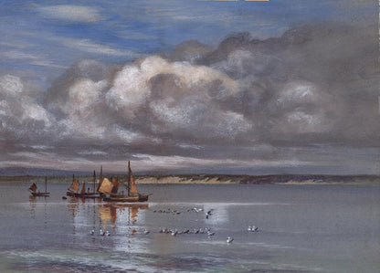 CHARLES J. BULGIN Watercolour Painting BOATS AT SEA - 20TH CENTURY - SEASCAPE6