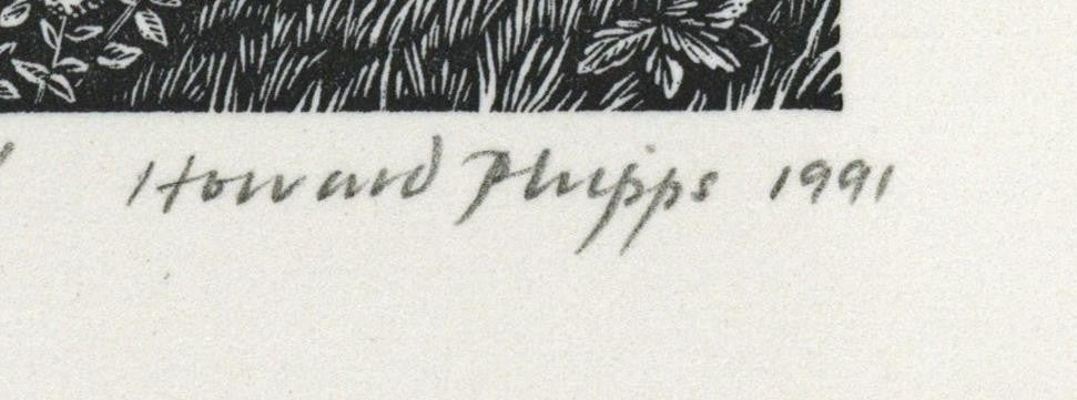 Howard Phipps Pencil Signed Wood Engraving St Michael's Coombe Bissett 19912
