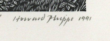 Howard Phipps Pencil Signed Wood Engraving St Michael's Coombe Bissett 19912