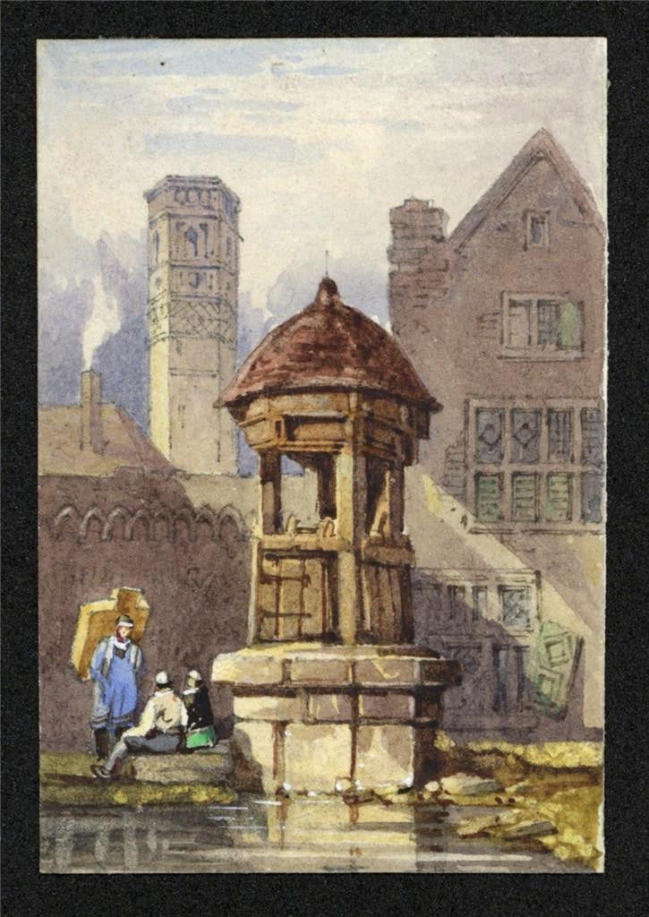 Style Of Samuel Prout Cologne Germany Watercolour Painting - 19th Century1