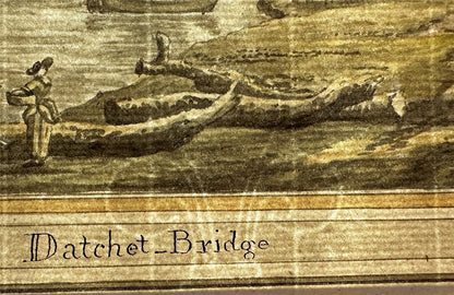 Datchet Bridge River Thames - Antique Watercolour Painting - Early 19th Century8