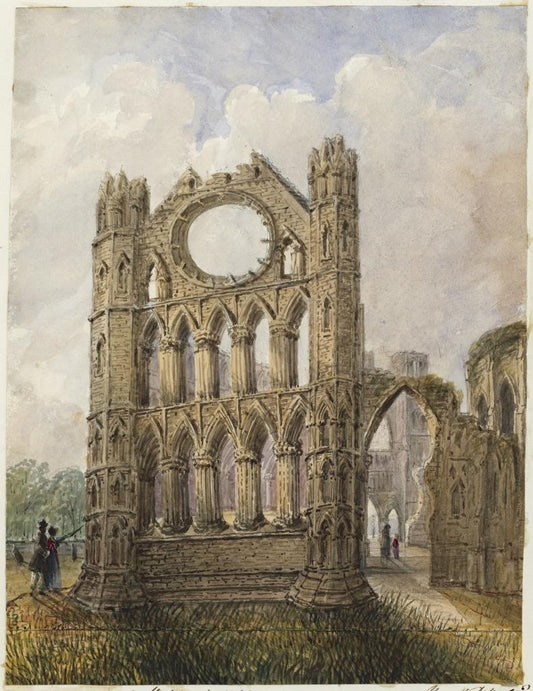 Mary Webster (1794-1883) - Watercolour Painting Elgin Cathedral Scotland 18440