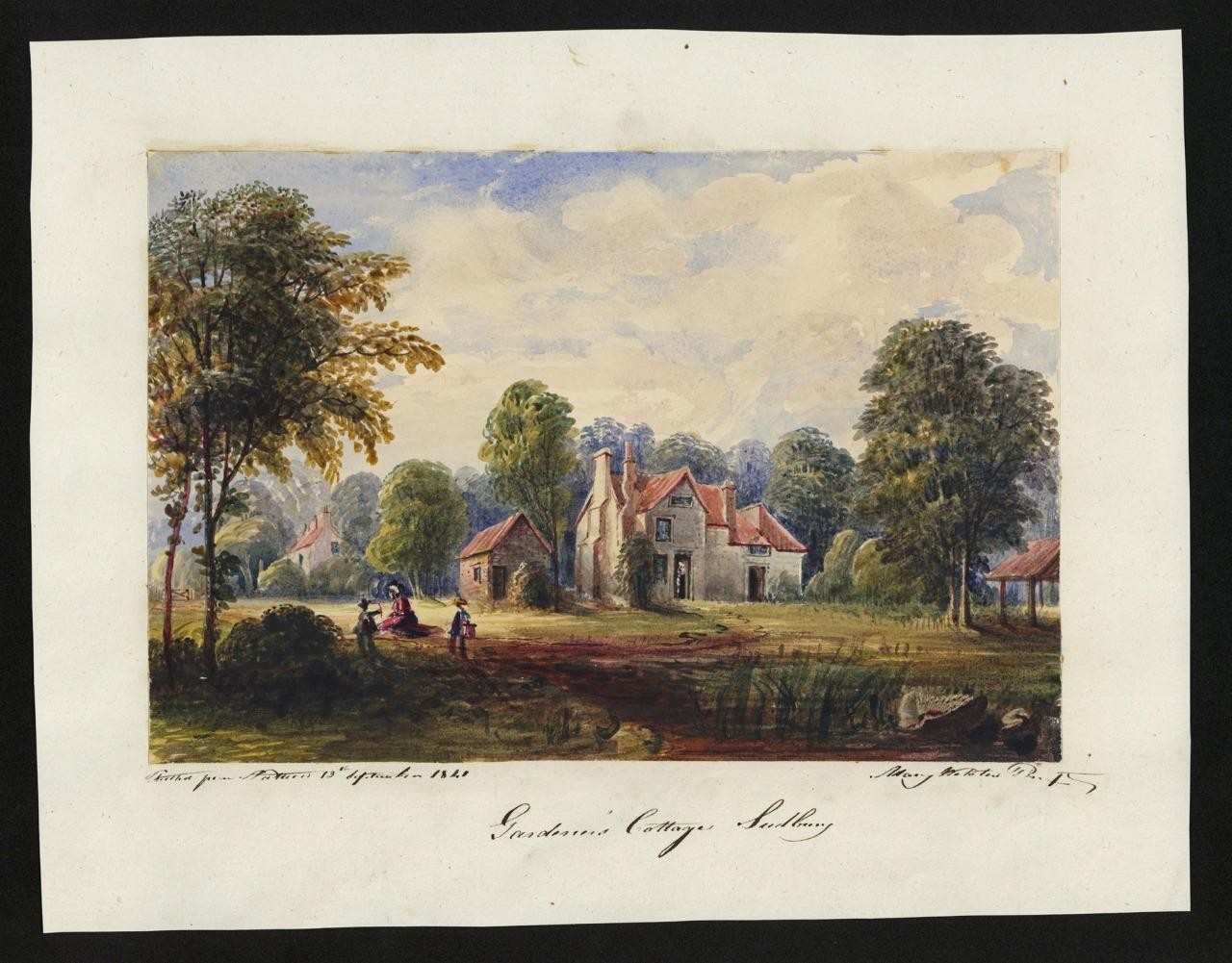 Mary Webster (1794-1883) Watercolour Painting - Cottage At Sudbury London 18411