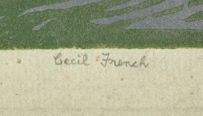 Cecil French (18791953) Pencil Signed Woodcut2