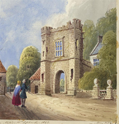 Mary Webster (1794-1883) Watercolour Painting Gateway Old Abbey Wilmington 18426