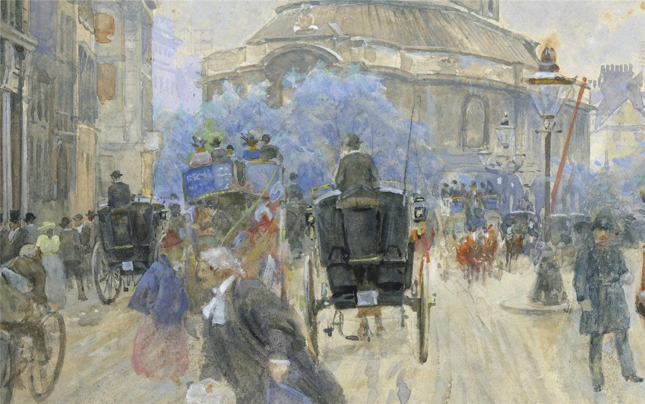 Henry Edward Tidmarsh Watercolour Painting - Royal Courts Of Justice London 18978