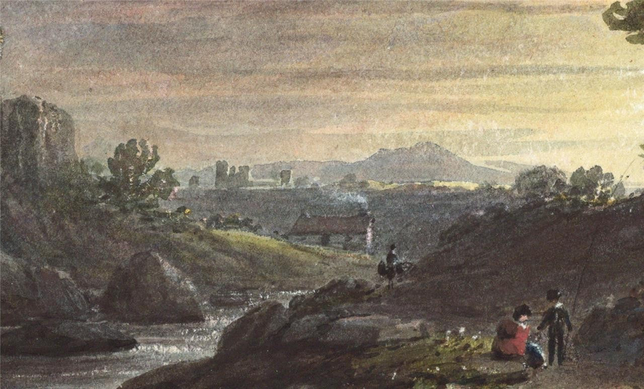 Romantic Landscape - Miniature Watercolour Painting - 19th Century5