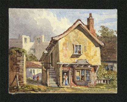 Style Of Samuel Prout Carnarvon Miniature Watercolour Painting 19th Century1