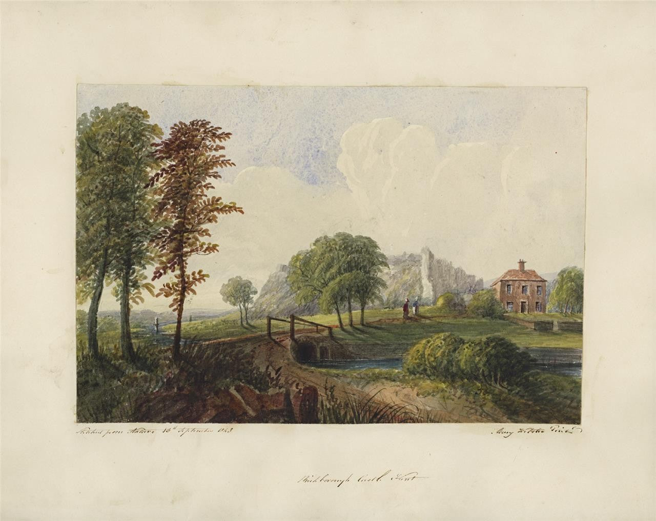 Mary Webster (1794-1883) - Watercolour Painting - Richborough Castle Kent 18439