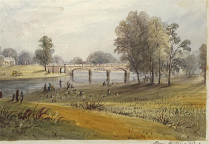 Mary Webster (1794-1883) Watercolour Painting Bridge At Kensington London 18383