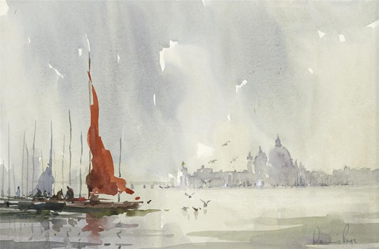 Dennis Page (b.1926) - Watercolour Painting - Venice Italy0