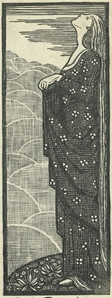 Cecil French (18791953) Small Pencil Signed Woodcut  The Mad Queen0