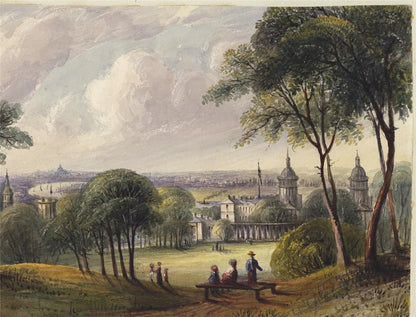 Mary Webster (1794-1883) Watercolour Painting London From Greenwich Park 18387