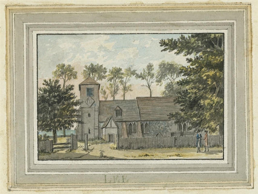 John Hassell (1767-1825) Watercolour Painting - Lee Church, Lewisham - c17910