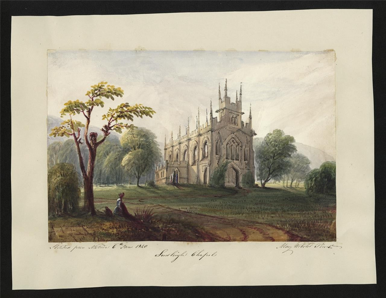 Mary Webster Watercolour Painting Sudeley Chapel Gloucestershire 18401