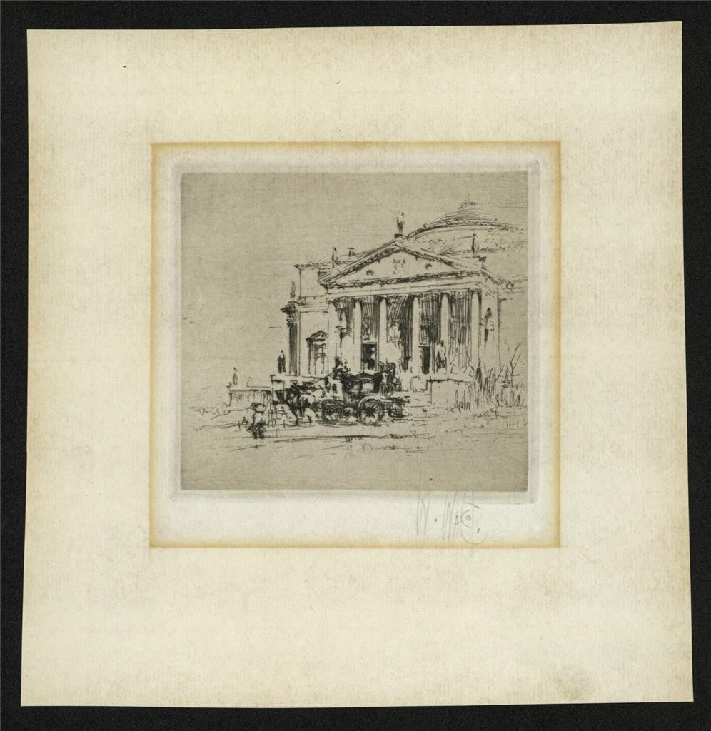 William Walcot (1874-1943) Pencil Signed Etching - Villa La Rotonda Italy1