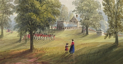 Mary Webster (1794-1883) Watercolour Painting Soldiers In Hyde Park London 18426
