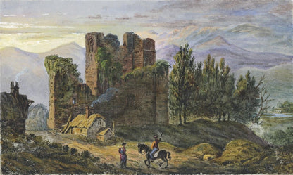 Thirlwall Castle Northumberland - Small Watercolour Painting - 19th Century0