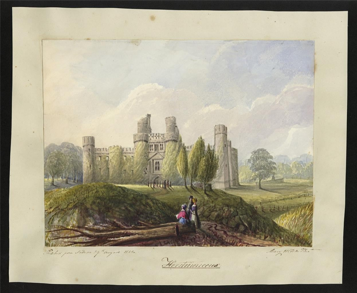 Mary Webster (1794-1883) Watercolour Painting - Herstmonceux Castle 18421