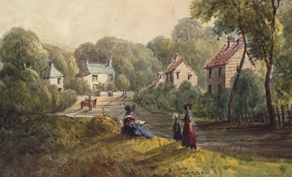 Mary Webster (1794-1883) Watercolour Painting - Cottages At Sudbury London 184012