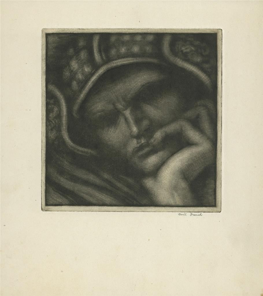 Cecil French (1879-1953) Pencil Signed Mezzotint - Tannhauser3