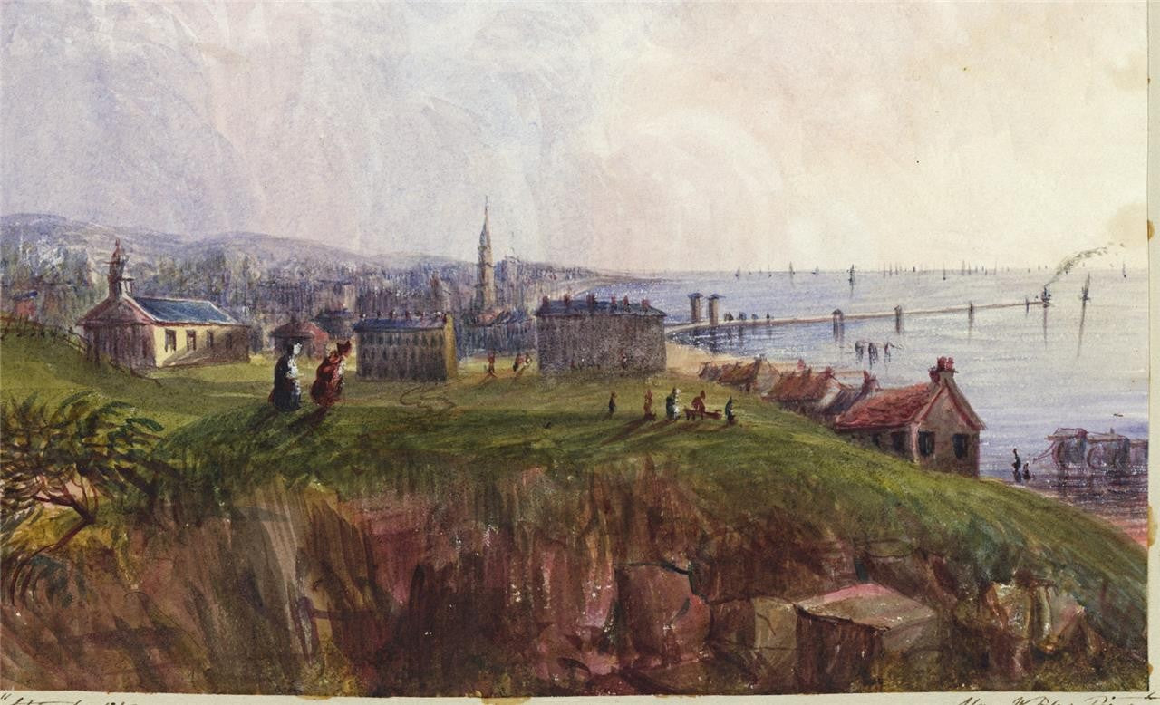 Mary Webster Watercolour Painting Herne Bay From The Downs - Kent - 19th Century6