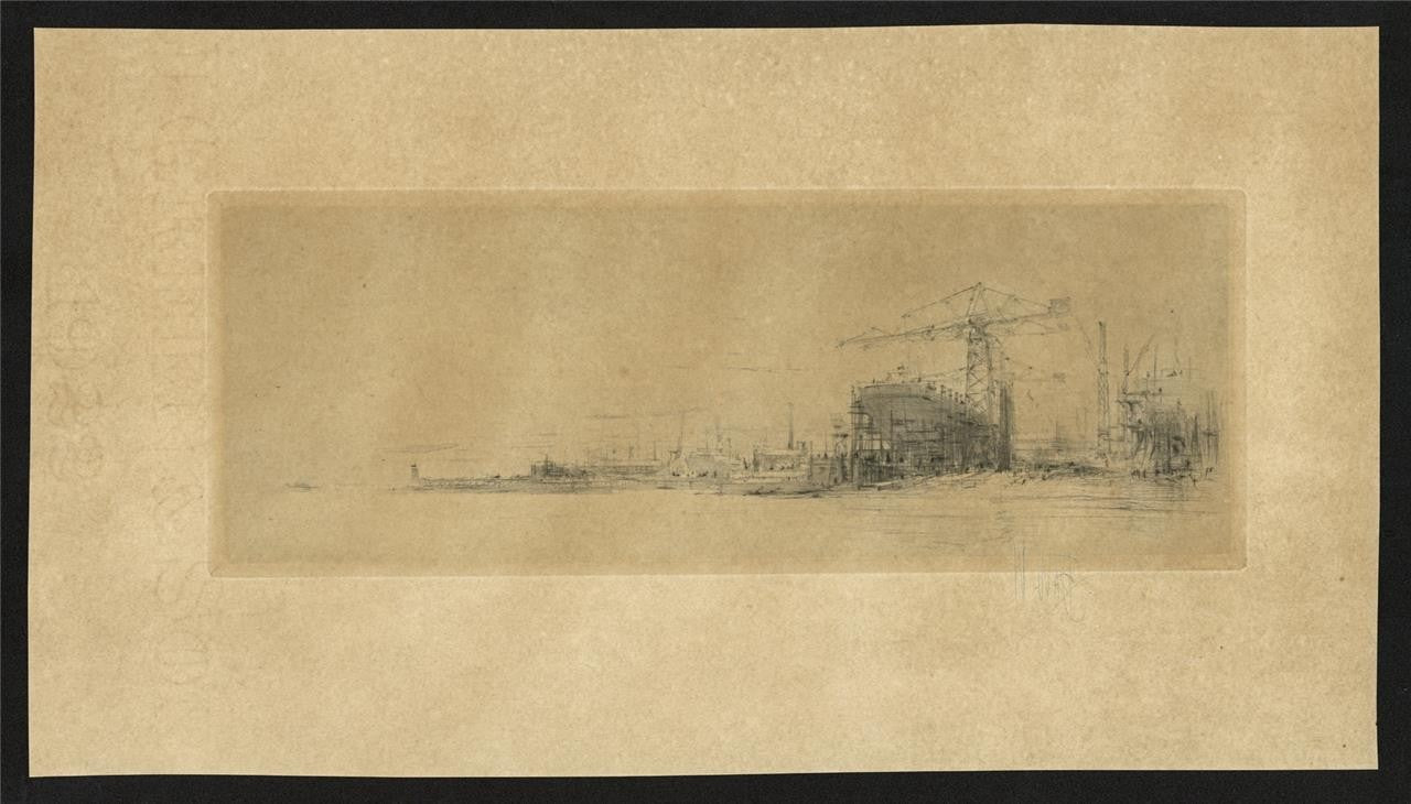 William Walcot (1874-1943) Pencil Signed Etching - The Clyde1