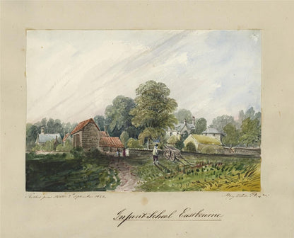 Mary Webster (1794-1883) Watercolour Painting - Infant School Eastbourne 18426