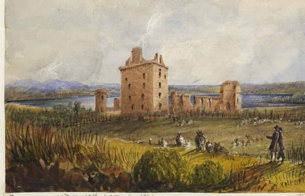 Mary Webster (1794-1883) Watercolour Painting Spynie Castle Moray Scotland 18447