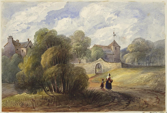 Mary Webster (1794-1883) - Watercolour Painting - Ovingdean Church Brighton 18380