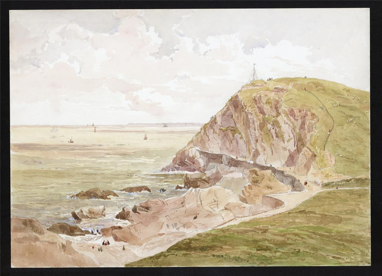 Capstone Point Ilfracombe Devon 1866 Watercolour Painting - 19th Century1