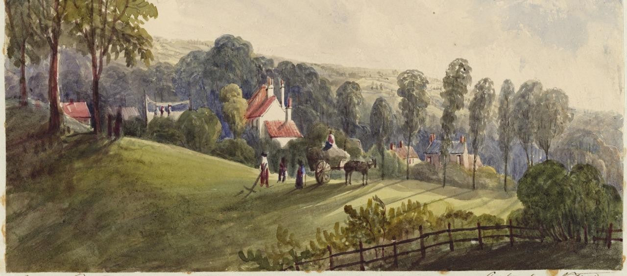 Mary Webster (1794-1883) Watercolour Painting - Cottage Near Sudbury London 18415
