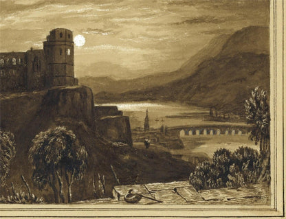 After Clarkson Stanfield Heidelberg Castle Watercolour Painting - 19th Century3