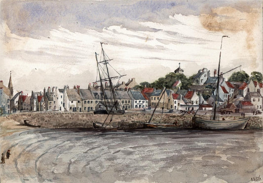 Burntisland Scotland 1856 - Antique Watercolour Painting - 19th Century0