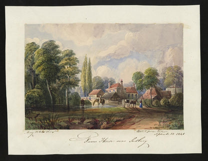 Mary Webster (1794-1883) Watercolour Painting Farm Near Sudbury London 18411