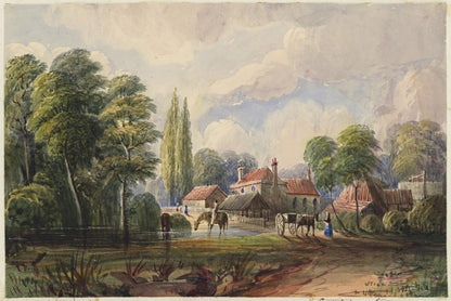 Mary Webster (1794-1883) Watercolour Painting Farm Near Sudbury London 18410