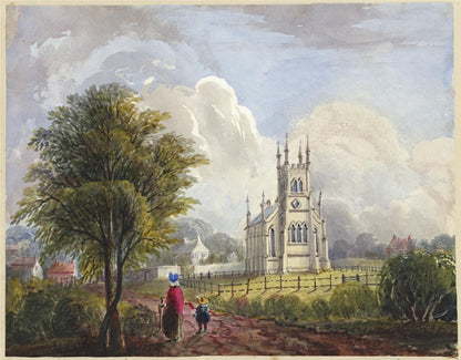 Mary Webster (1794-1883) Watercolour Painting Eastbourne New Church 18420