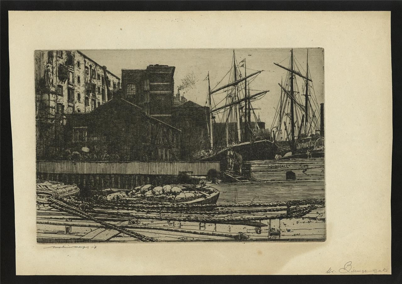 Mortimer Menpes (1855-1938) - Pencil Signed Etching - Near Billingsgate London1