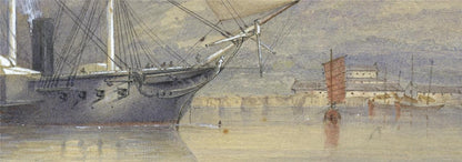 Walter William May (1831-1896) Watercolour Painting China - Chinese Harbour 186310