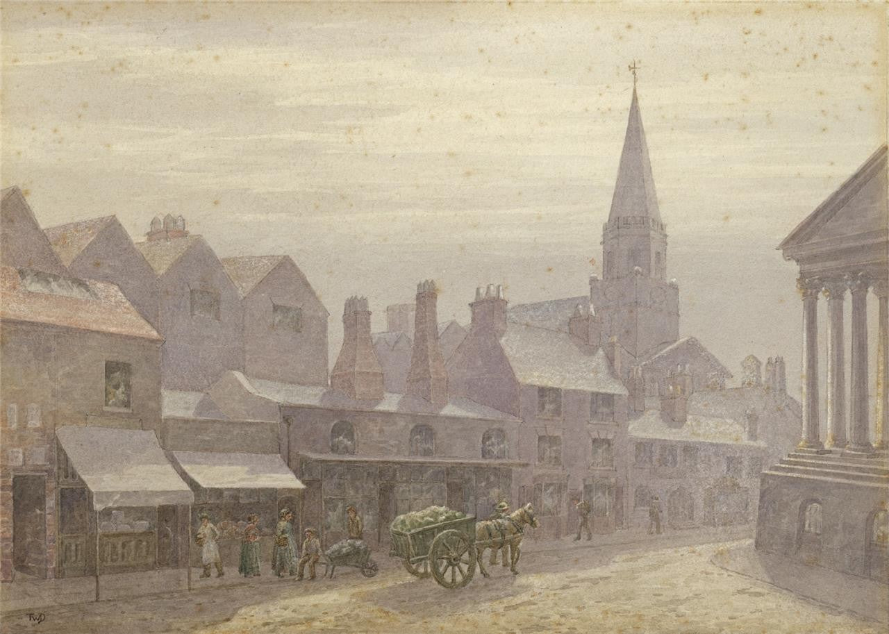 T W Downing Antique Watercolour Painting Congreve Street Birmingham0