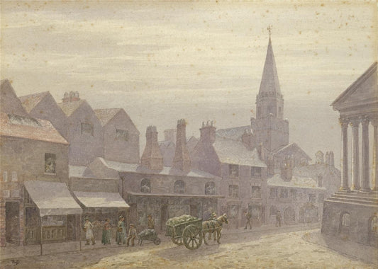 T W Downing Antique Watercolour Painting Congreve Street Birmingham0