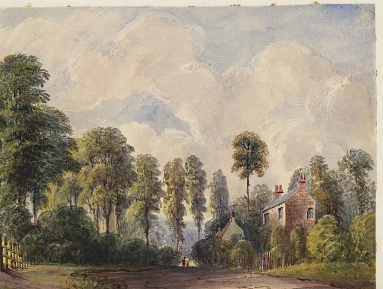 Mary Webster (1794-1883) Watercolour Painting - Near Sudbury London 18418